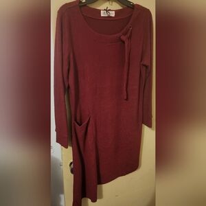 Maroon Asymmetrical Dress